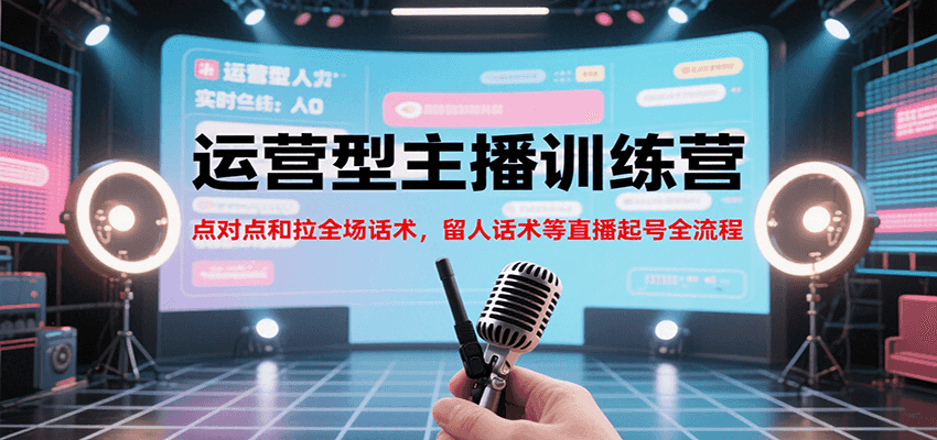 运营型主播训练营，点对点和拉全场话术，留人话术等直播起号全流程(更新7月)-贝贝云网创