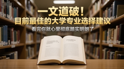 付费文章：一文道破！目前最佳的大学专业选择建议，看完你就心里彻底踏实明朗了-贝贝云网创