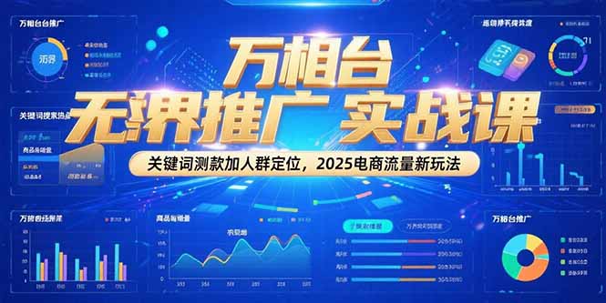 万相台无界推广实战课，关键词测款加人群定位，2025电商流量新玩法-贝贝云网创