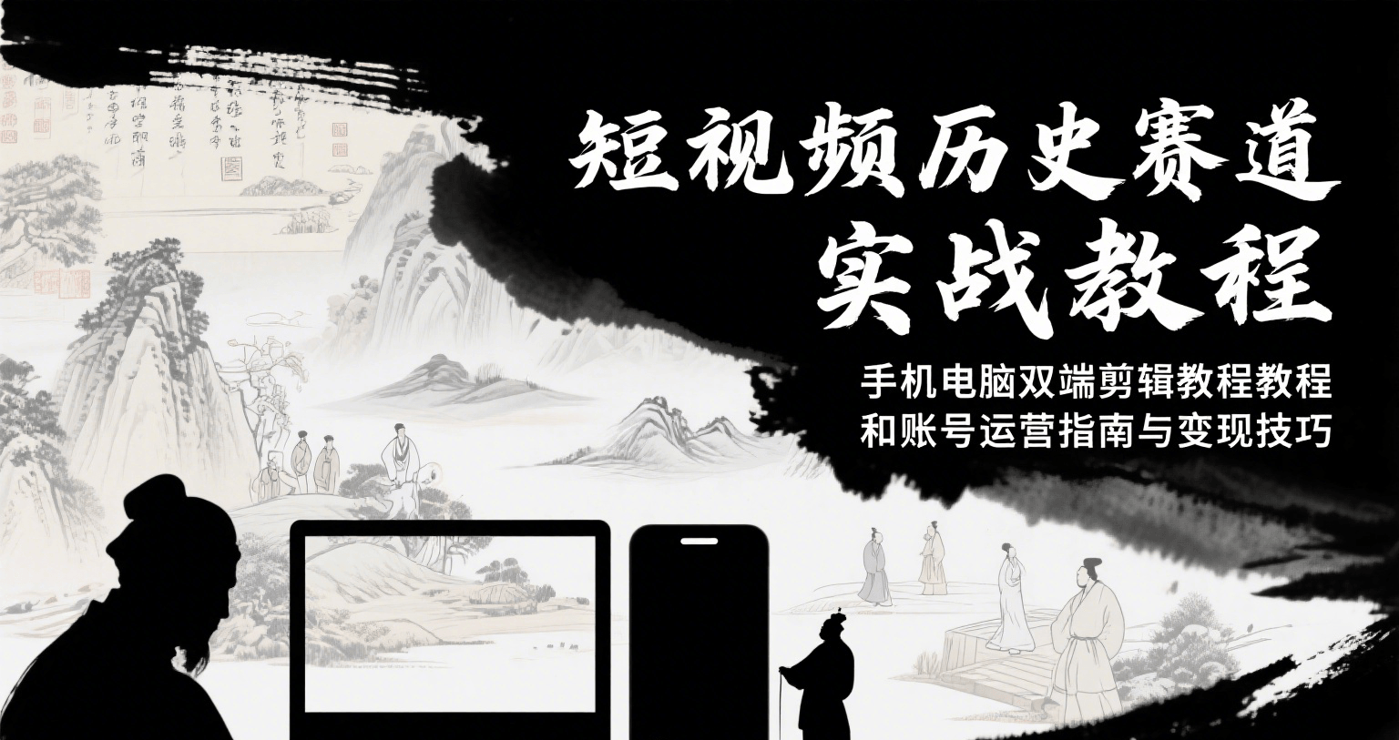 短视频历史赛道实战教程，手机电脑双端剪辑教程和账号运营指南与变现技巧-贝贝云网创