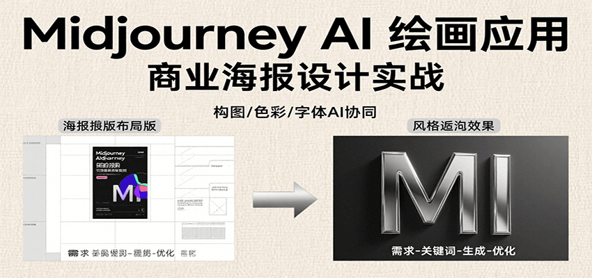 Midjourney AI绘画应用，关键词指令解析、漫画头像制作、海报设计、3D人物生成等-贝贝云网创