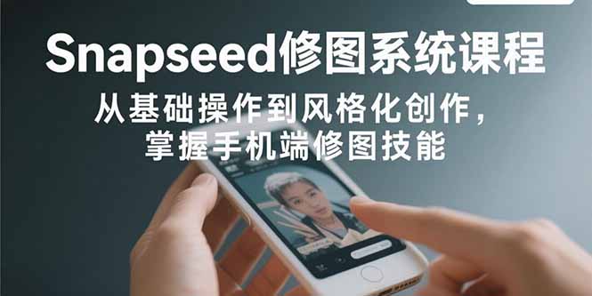 Snapseed修图系统课程：从基础操作到风格化创作，掌握手机端修图技能-贝贝云网创