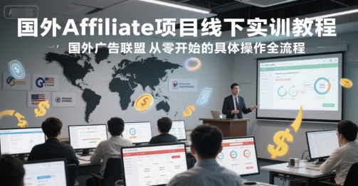 国外Affiliate项目线下实训教程，国外广告联盟从零开始的具体操作全流程-贝贝云网创