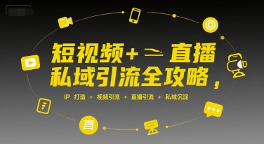 短视频+直播私域引流全攻略，IP打造 +视频引流 +直播引流 +私域沉淀-贝贝云网创