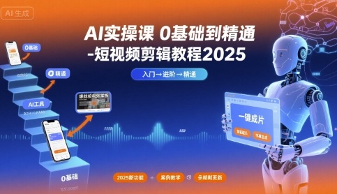 AI实操课0基础到精通-短视频剪辑教程2025-贝贝云网创