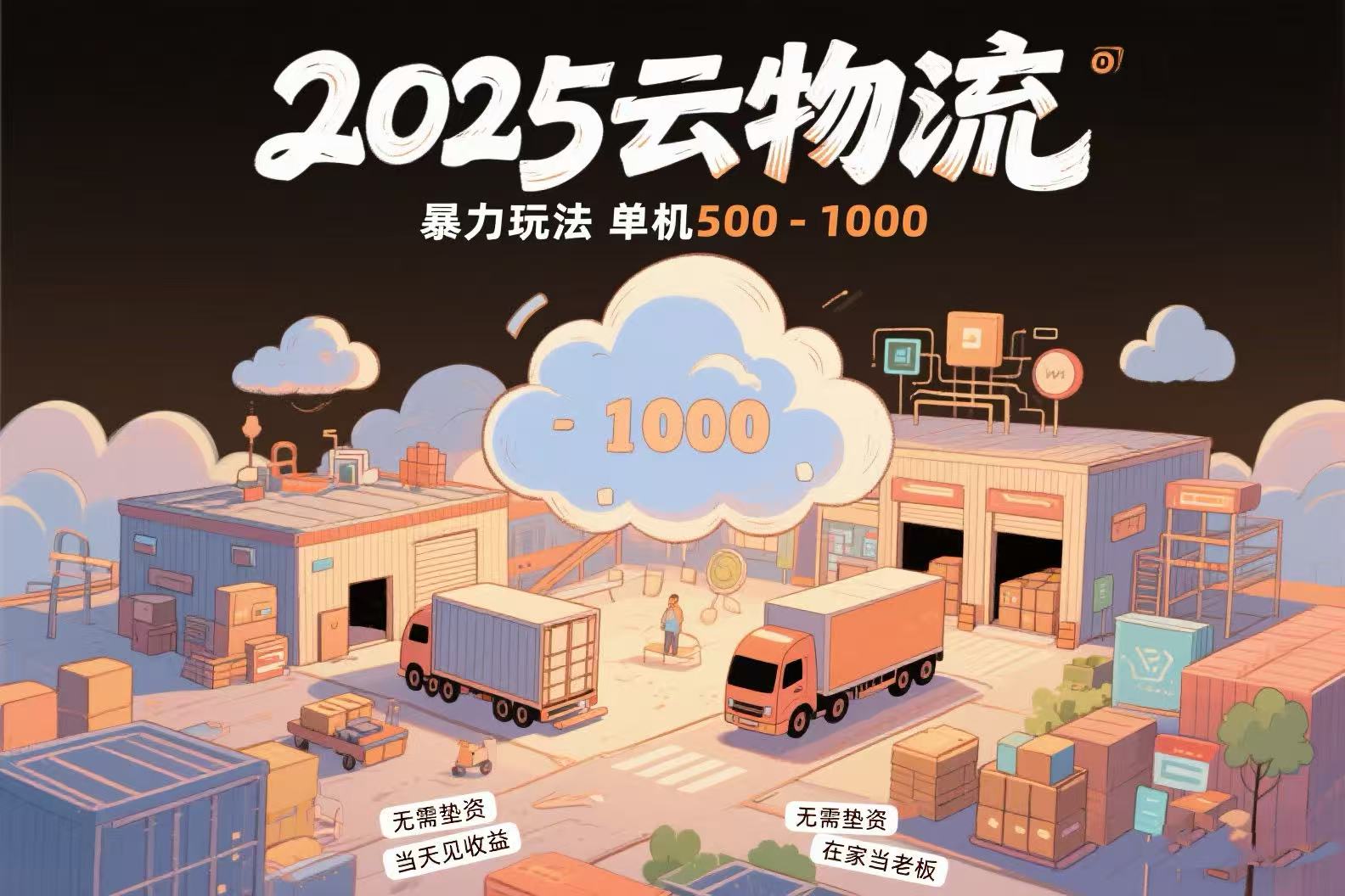 云物流赚差价，项目纯利润500~1000，无需垫资，当天到账。不需要有车，…-贝贝云网创