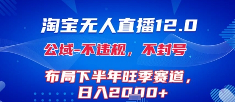 淘宝无人直播12.0，不封号，不违规，布局下半年旺季赛道，日入1k+(独家技术)【揭秘】-贝贝云网创