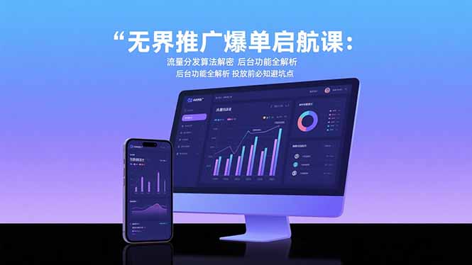 无界推广爆单启航课：流量分发算法解密 后台功能全解析 投放前必知避坑点-贝贝云网创