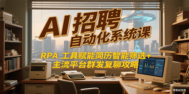AI招聘自动化系统课，RPA工具赋能简历智能筛选+主流平台群发复聊全攻略-贝贝云网创