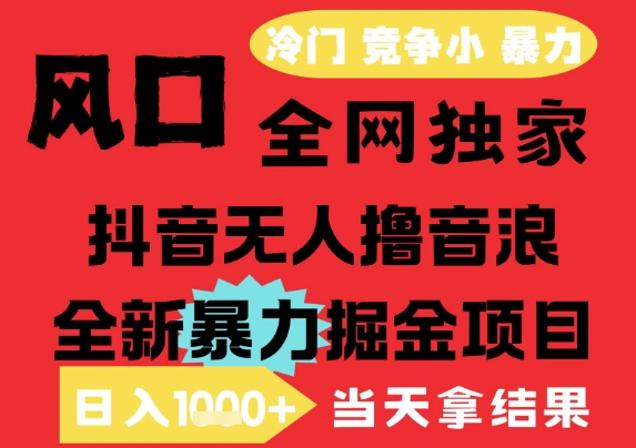 25年6月高爆抖音无人直播最新撸音浪掘金项目，解放双手小白可做，无脑日入1k+，门槛低【揭秘】-贝贝云网创