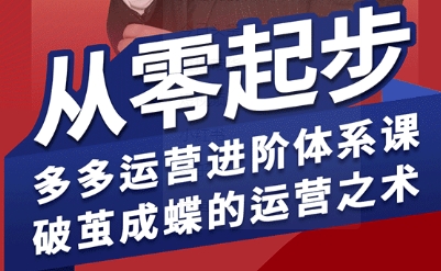拼多多运营进阶系统课，从零起步，多多运营进阶体系课，破茧成蝶的运营之术-贝贝云网创
