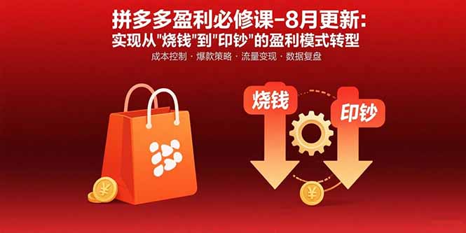 拼多多盈利必修课-8月更新：突破运营瓶颈 实现从烧钱到印钞的盈利模式转型-贝贝云网创