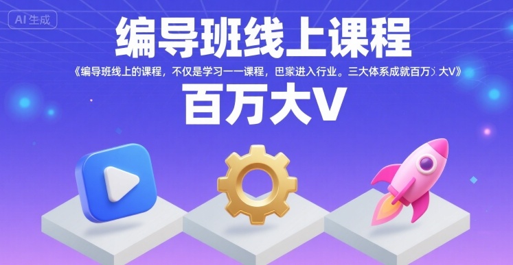 编导班线上课程，不仅是学习一门课程，更是进入一个行业，三大体系成就百万大V-贝贝云网创