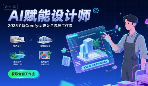 AI赋能设计师， 2025全新comfyui设计全流程工作流 ，室内-建筑-景观-美术，零基础直接上手-贝贝云网创