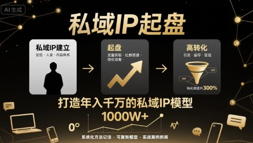 私域IP起盘，私域ip建立、起盘、高转化，打造年入千万的私域ip模型-贝贝云网创