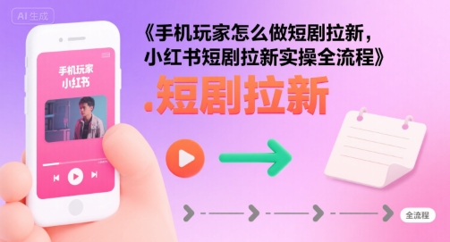 手机玩家怎么做短剧拉新，小红书短剧拉新实操全流程-贝贝云网创