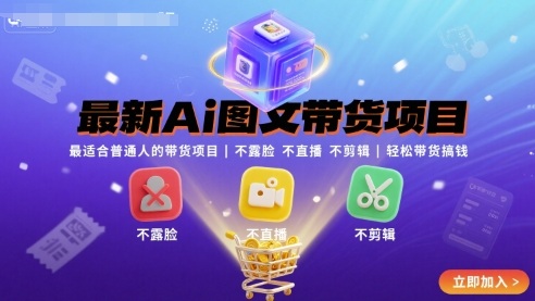 最新Ai图文带货项目，最适合普通人的带货项目，不露脸 不直播 不剪辑就可以轻松带货搞钱(完结)-贝贝云网创