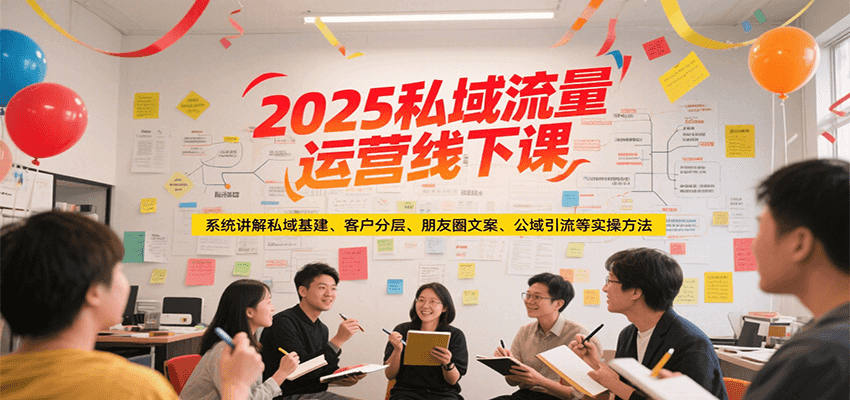 2025私域流量运营线下课，系统讲解私域基建/客户分层/朋友圈文案/公域引流等实操方法-贝贝云网创