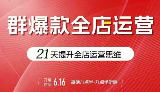 贾真电商群爆款全店运营，21天提升全店运营思维，起店、全店运营爆款不断-贝贝云网创