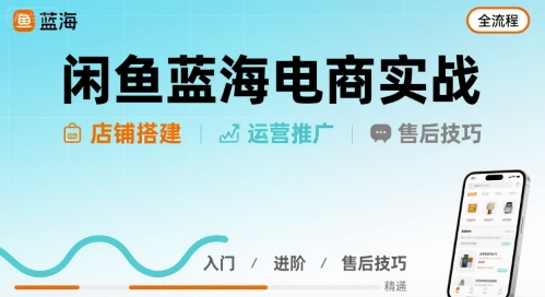 闲鱼蓝海电商实战，店铺搭建运营售后全流程-贝贝云网创