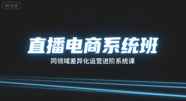 直播电商系统班，同领域差异化运营进阶系统课-贝贝云网创