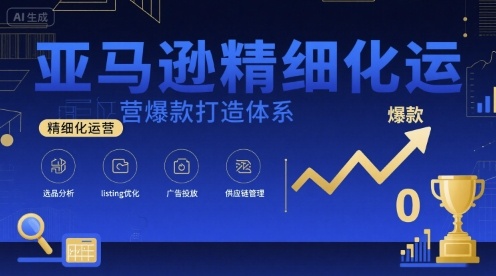 亚马逊精细化运营爆款打造体系，视频课+全套资料文档-贝贝云网创