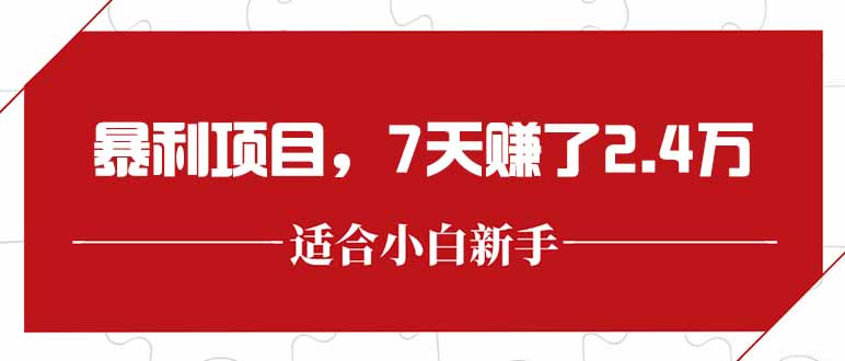 最新暴利项目，每单收益轻松在300以上，7天赚了2.4万-贝贝云网创