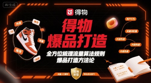 得物爆品打造，全方位梳理得物流量算法规则爆品打造规则-贝贝云网创