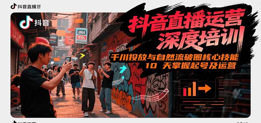 抖音直播运营深度培训，千川投放与自然流核心技能，10天掌握起号及运营(6-7月新课)-贝贝云网创
