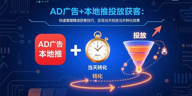 AD广告+本地推投放获客：快速掌握精准获客技巧，实现当天投放当天转化效果-贝贝云网创