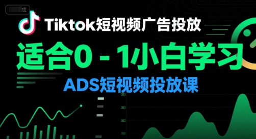 Tiktok短视频广告投放，适合0-1小白学习ADS短视频投放课-贝贝云网创
