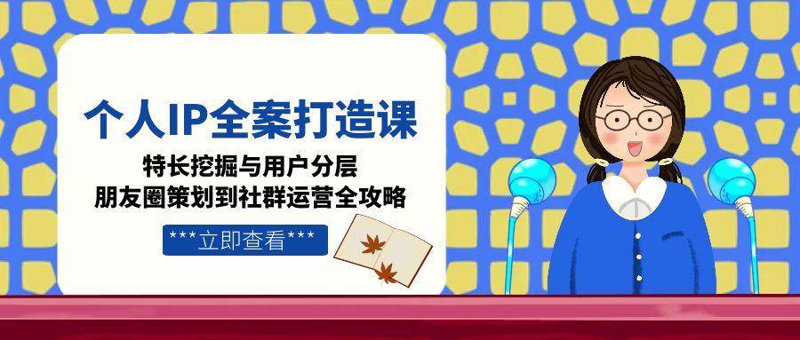 个人IP全案打造课，特长挖掘与用户分层，朋友圈策划到社群运营全攻略-贝贝云网创