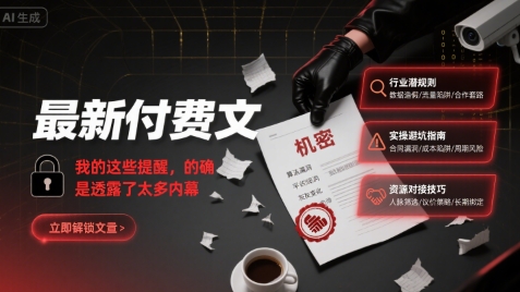 最新付费文：我的这些提醒，的确是透露了太多内幕-贝贝云网创