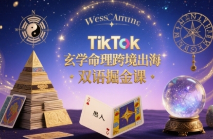 TikTok玄学命理跨境出海双语掘金课，手把手教你用命理知识精准直击海外用户痛点-贝贝云网创