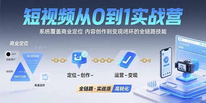 短视频从0到1的实战营：系统覆盖商业定位,内容创作到变现闭环的全链路技能-贝贝云网创