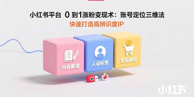 小红书平台0到1涨粉变现术：账号定位三维法，快速打造高辨识度IP-贝贝云网创