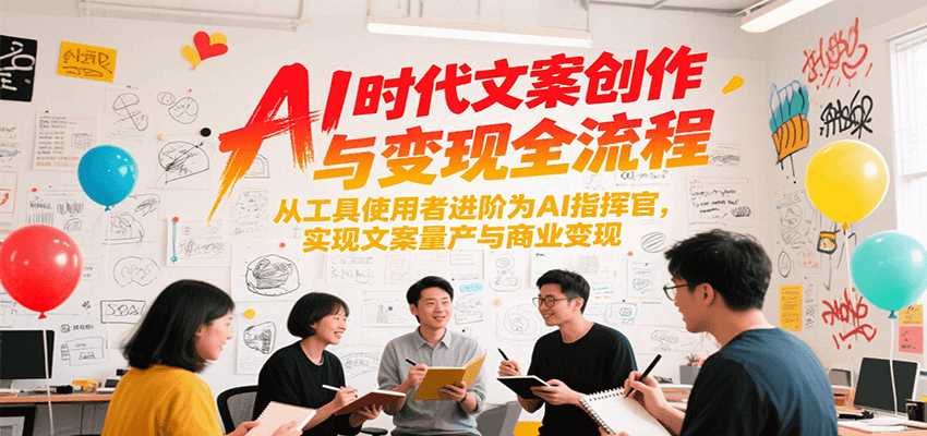 AI时代文案创作与变现全流程，从工具使用者进阶为AI指挥官，实现文案量产与商业变现-贝贝云网创