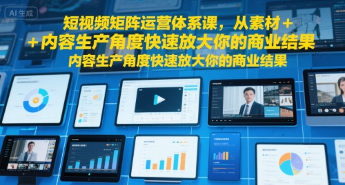 短视频矩阵运营体系课，从素材+内容生产角度快速放大你的商业结果-贝贝云网创