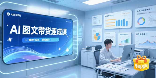 AI图文带货速成课，养号引流秘籍，爆款选品策略，美图制作全流程-贝贝云网创