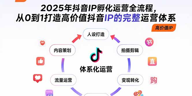 2025年抖音IP孵化运营全流程，从0到1打造高价值抖音IP的完整运营体系-贝贝云网创