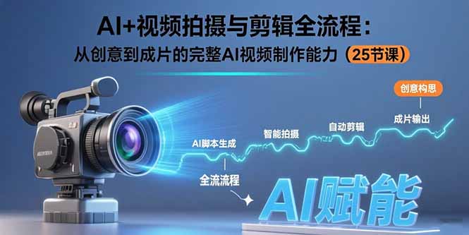 AI+视频拍摄与剪辑全流程：从创意到成片的完整AI视频制作能力(25节课-贝贝云网创