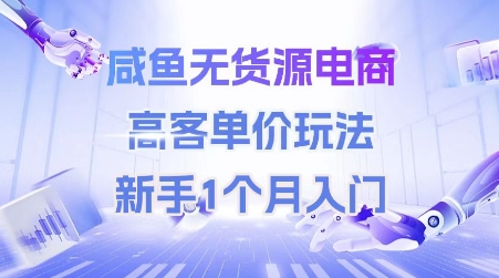咸鱼无货源电商，高客单价玩法，新手1个月入门-贝贝云网创