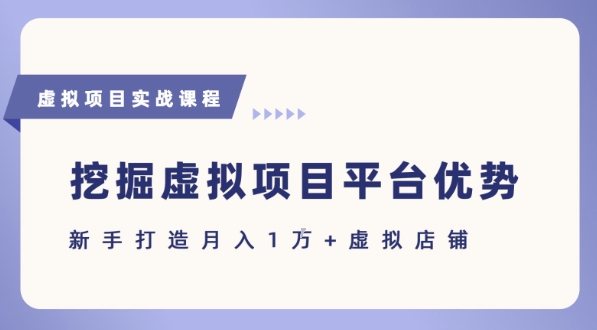 抓住虚拟项目各平台优势，新手轻松月入1W+(给出具体建议)-贝贝云网创