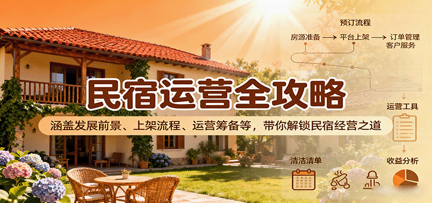 民宿运营全攻略：涵盖发展前景、上架流程、运营筹备等，带你解锁民宿经营之道-贝贝云网创