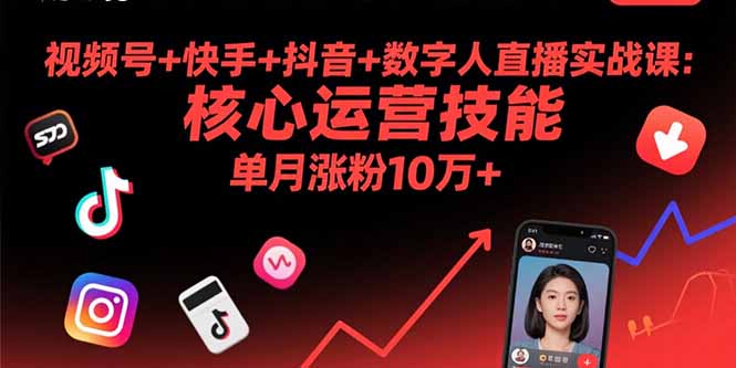 视频号+快手+抖音+数字人直播实战课(9月-贝贝云网创