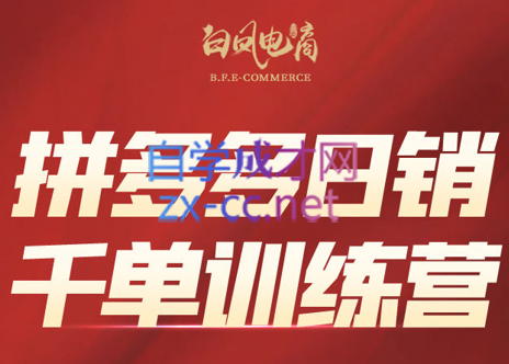 白凤电商·拼多多日销千单训练营(更新7月)-贝贝云网创