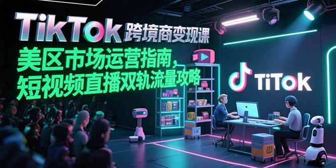 TikTok跨境电商变现课，美区市场运营指南，短视频直播双轨流量攻略-贝贝云网创