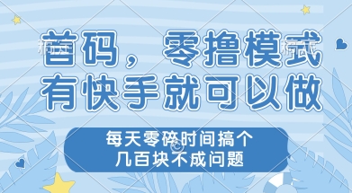 首码零撸项目，有快手就可以做，每天业务时间搞个几张不是问题【揭秘】-贝贝云网创