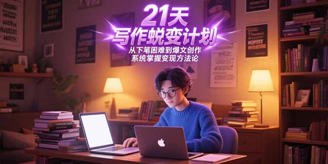21天写作蜕变计划，从下笔困难到爆文创作，系统掌握变现方法论-贝贝云网创