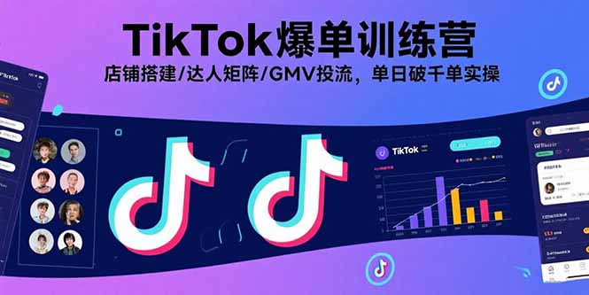 TikTok爆单训练营，店铺搭建/达人矩阵/GMV投流，单日破千单实操-贝贝云网创